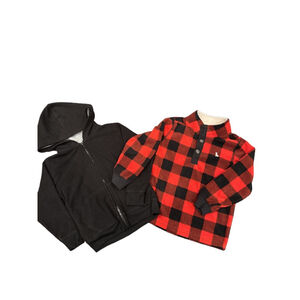 Boys Carter's & Garanimals Sweatshirts & Hoodies 4T Black Red Plaid
